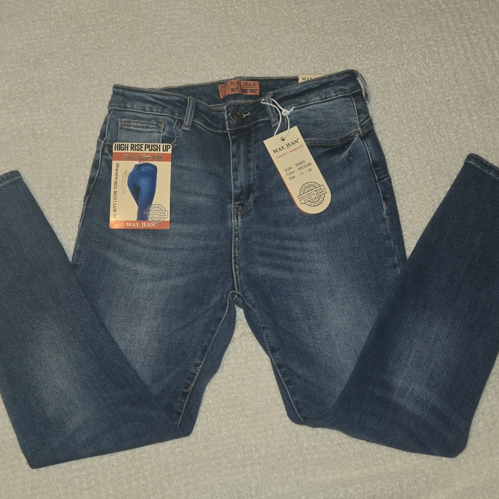 Wax Jean High Rise Push Up Skinny Jeans